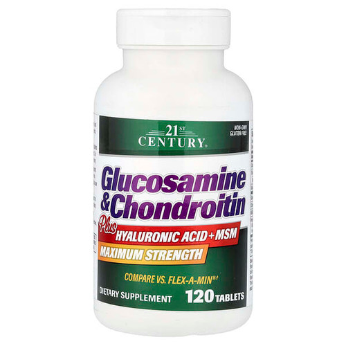 <img alt="21st Century, Glucosamine & Chondroitin Plus Hyaluronic Acid + MSM, 120 Tablets" title="21st Century, Glucosamine & Chondroitin Plus Hyaluronic Acid + MSM, 120 Tablets,740985273876"