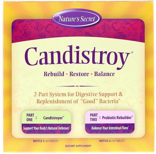 <img alt="Natures Secret, Candistroy, 2 Part System, 2 Bottles, 60 Tablets Each" title="Natures Secret, Candistroy, 2 Part System, 2 Bottles, 60 Tablets Each,732391501124"
