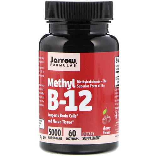 <img alt="Jarrow Formulas, Methyl B-12, Cherry Flavor, 5000 mcg, 60 Lozenges" title="Jarrow Formulas, Methyl B-12, Cherry Flavor, 5000 mcg, 60 Lozenges,790011180043"
