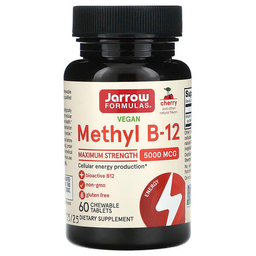 <img alt="Jarrow Formulas, Vegan Methyl B-12, Maximum Strength, Cherry, 5,000 mcg, 60 Chewable Tablets" title="Jarrow Formulas, Vegan Methyl B-12, Maximum Strength, Cherry, 5,000 mcg, 60 Chewable Tablets,790011180043"