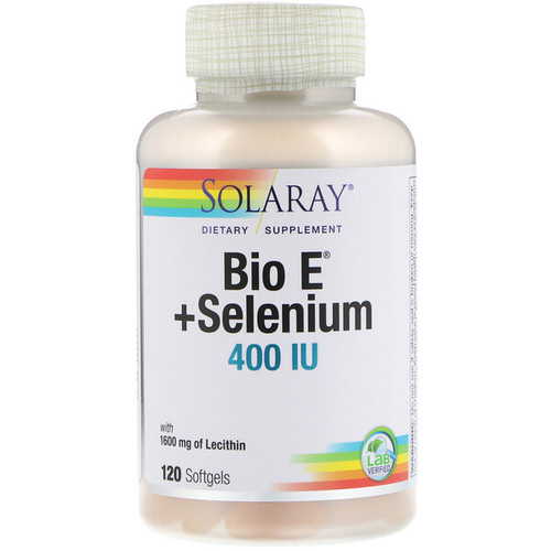 <img alt="Solaray, Bio E + Selenium, 400 IU, 120 Softgels" title="Solaray, Bio E + Selenium, 400 IU, 120 Softgels,076280041699"