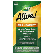<img alt="Natures Way, Alive Max3 Potency, Adult Complete Multivitamin, With Iron, 90 Tablets" title="Natures Way, Alive Max3 Potency, Adult Complete Multivitamin, With Iron, 90 Tablets,033674149270"