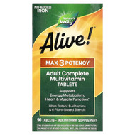 <img alt="Natures Way, Alive Max3 Potency, Adult Complete Multivitamin, No Added Iron, 90 Tablets" title="Natures Way, Alive Max3 Potency, Adult Complete Multivitamin, No Added Iron, 90 Tablets,033674149317"