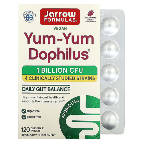 <img alt="Jarrow Formulas, Yum-Yum Dophilus, Raspberry, 1 Billion CFU, 120 Chewable Tablets" title="Jarrow Formulas, Yum-Yum Dophilus, Raspberry, 1 Billion CFU, 120 Chewable Tablets,790011320050"