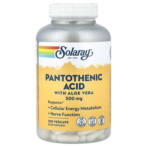 <img alt="Solaray, Pantothenic Acid with Aloe Vera, 250 VegCaps" title="Solaray, Pantothenic Acid with Aloe Vera, 250 VegCaps,076280043815"