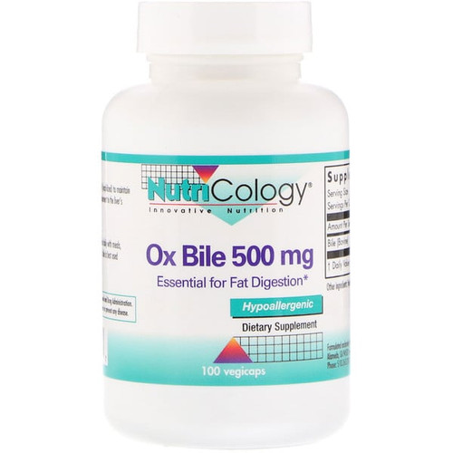 <img alt="Nutricology, Ox Bile, 500 mg, 100 Vegicaps" title="Nutricology, Ox Bile, 500 mg, 100 Vegicaps,713947508507"