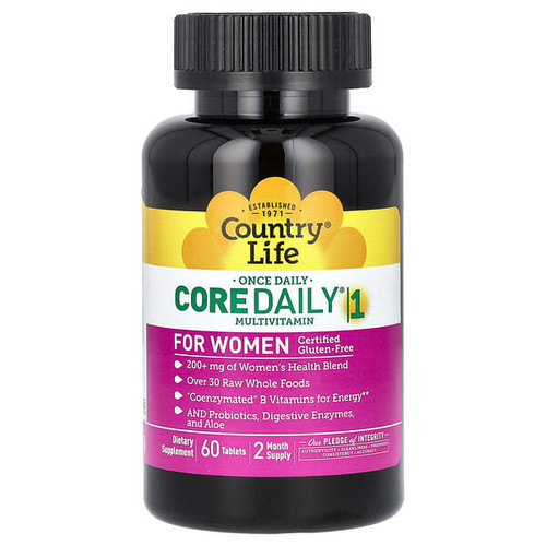 <img alt="Country Life, Core Daily-1 Multivitamin for Women, 60 Tablets" title="Country Life, Core Daily-1 Multivitamin for Women, 60 Tablets,015794081920"