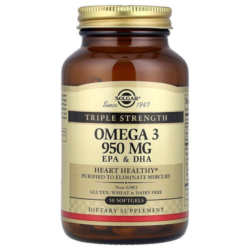 <img alt="Solgar, Omega-3, EPA & DHA, Triple Strength, 950 mg, 50 Softgels" title="Solgar, Omega-3, EPA & DHA, Triple Strength, 950 mg, 50 Softgels,033984020573"