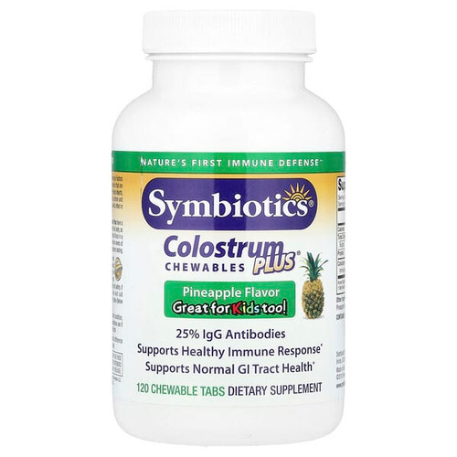 <img alt="Symbiotics, Colostrum Plus Chewables, Pineapple, 120 Chewable Tabs" title="Symbiotics, Colostrum Plus Chewables, Pineapple, 120 Chewable Tabs,647303010086"