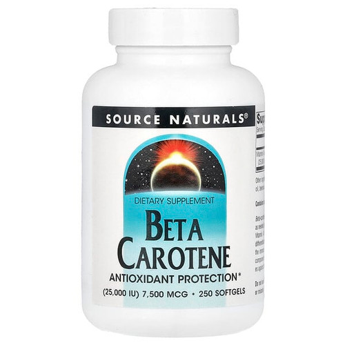 <img alt="Source Naturals, Beta Carotene, 7,500 mcg (25,000 IU), 250 Softgels" title="Source Naturals, Beta Carotene, 7,500 mcg (25,000 IU), 250 Softgels,021078004042"