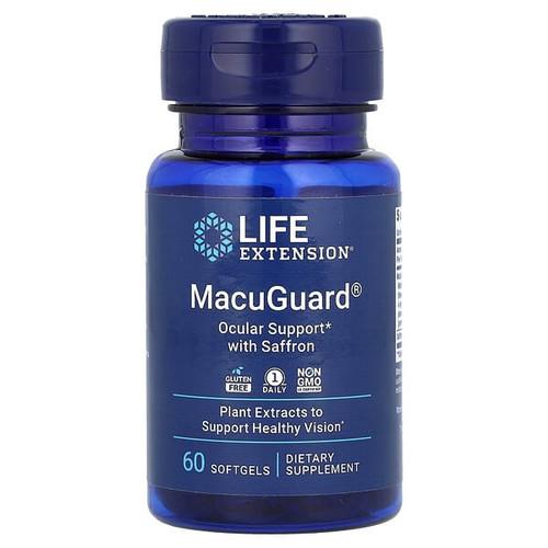 <img alt="Life Extension, MacuGuard, Ocular Support with Saffron, 60 Softgels" title="Life Extension, MacuGuard, Ocular Support with Saffron, 60 Softgels,737870199267"