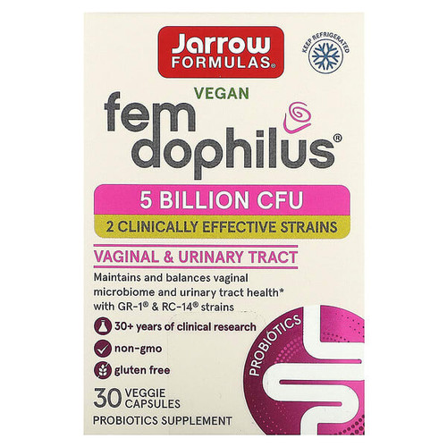 <img alt="Jarrow Formulas, Vegan Fem Dophilus, 5 Billion CFU, 30 Veggie Capsules" title="Jarrow Formulas, Vegan Fem Dophilus, 5 Billion CFU, 30 Veggie Capsules,790011030058"
