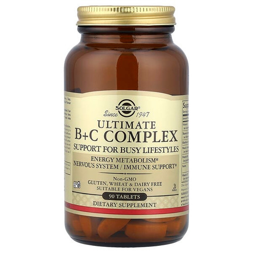<img alt="Solgar, Ultimate B+C Complex, 90 Tablets" title="Solgar, Ultimate B+C Complex, 90 Tablets,033984027725"