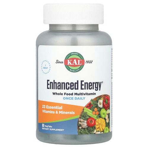 <img alt="KAL, Enhanced Energy, Whole Food Multivitamin, 60 VegTabs" title="KAL, Enhanced Energy, Whole Food Multivitamin, 60 VegTabs,021245388852"