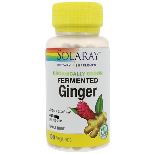 <img alt="Solaray, Organically Grown Fermented Ginger, 400 mg, 100 VegCaps" title="Solaray, Organically Grown Fermented Ginger, 400 mg, 100 VegCaps,076280386875"