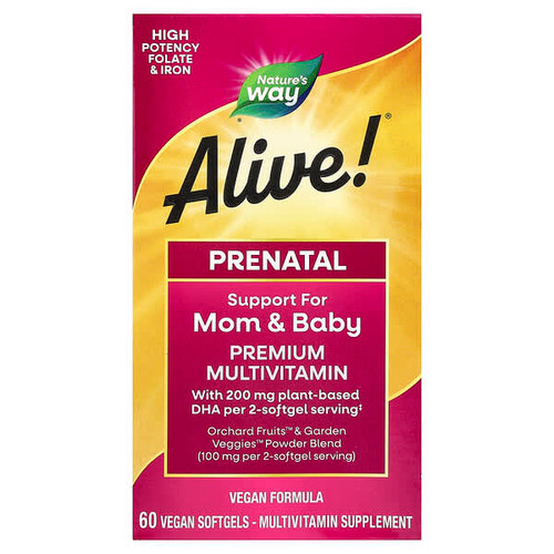 <img alt="Natures Way, Alive Prenatal Premium Multivitamin, Berry, 60 Vegan Softgels" title="Natures Way, Alive Prenatal Premium Multivitamin, Berry, 60 Vegan Softgels,033674112090"