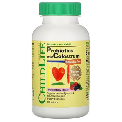 <img alt="ChildLife, Probiotics with Colostrum, Mixed Berry Flavor, 90 Chewable Tablets" title="ChildLife, Probiotics with Colostrum, Mixed Berry Flavor, 90 Chewable Tablets,608274111004"