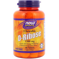 Now Foods, Sports, D-Ribose, Chewable, Natural Orange Juice Flavor, 1,500 mg, 90 Tablets