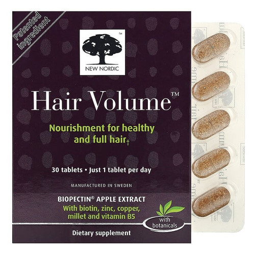 <img alt="New Nordic, Hair Volume with Botanicals, 30 Tablets" title="New Nordic, Hair Volume with Botanicals, 30 Tablets,741805747119"