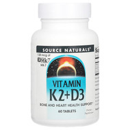 <img alt="Source Naturals, Vitamin K2 + D3, 60 Tablets" title="Source Naturals, Vitamin K2 + D3, 60 Tablets,021078019220"