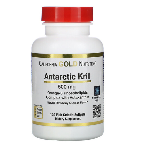 <img alt="California Gold Nutrition, Antarctic Krill Oil, with Astaxanthin, RIMFROST, Natural Strawberry & Lemon Flavor, 500 mg, 120 Fish Gelatin Softgels" title="California Gold Nutrition, Antarctic Krill Oil, with Astaxanthin, RIMFROST, Natural Strawberry & Lemon Flavor, 500 mg, 120 Fish Gelatin Softgels,898220011018"