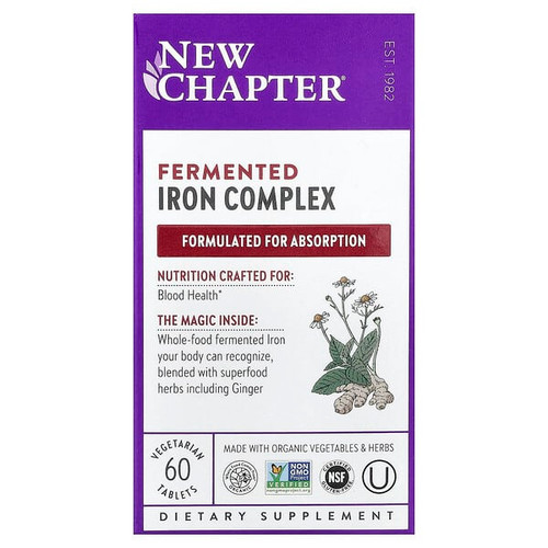 <img alt="New Chapter, Fermented Iron Complex, 60 Vegetarian Tablets" title="New Chapter, Fermented Iron Complex, 60 Vegetarian Tablets,727783006363"