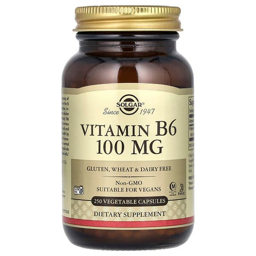 <img alt="Solgar, Vitamin B6, 100 mg, 250 Vegetable Capsules" title="Solgar, Vitamin B6, 100 mg, 250 Vegetable Capsules,033984031111"