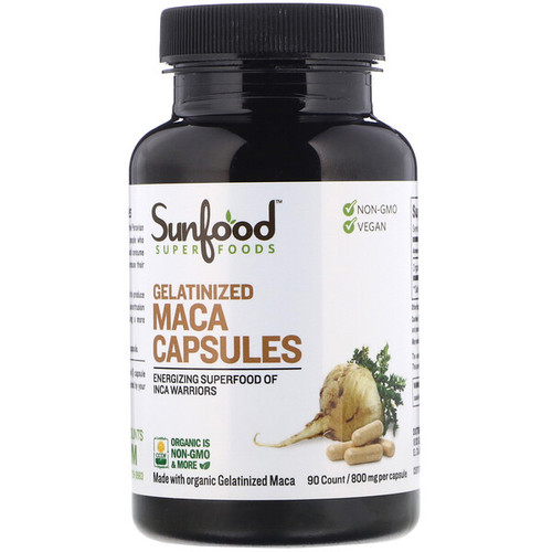<img alt="Sunfood, Gelatinized Maca Capsules, 800 mg, 90 Capsules" title="Sunfood, Gelatinized Maca Capsules, 800 mg, 90 Capsules,803813101151"
