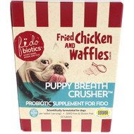 Fidobiotics, Puppy Breath Crusher, Probiotic Supplement For Fido, Fried Chicken And Waffles, 500 Million CFUs, 50 Tablets