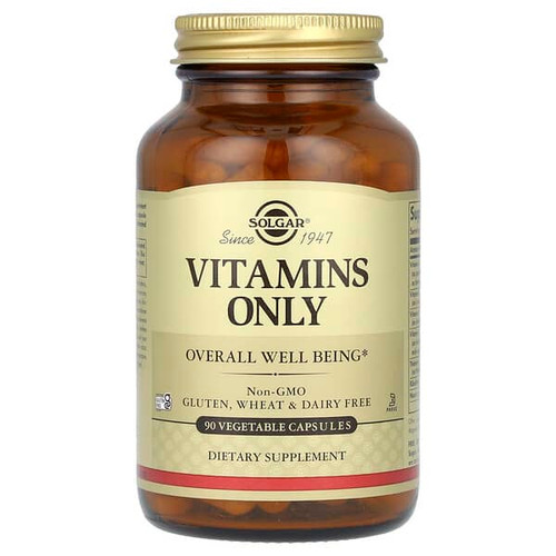 <img alt="Solgar, Vitamins Only, 90 Vegetable Capsules" title="Solgar, Vitamins Only, 90 Vegetable Capsules,033984028128"