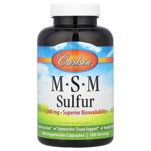 <img alt="Carlson, MSM Sulfur, 180 Vegetarian Capsules" title="Carlson, MSM Sulfur, 180 Vegetarian Capsules,088395087226"