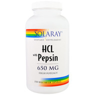 <img alt="Solaray, HCL with Pepsin, 650 mg, 250 Vegetarian Capsules" title="Solaray, HCL with Pepsin, 650 mg, 250 Vegetarian Capsules,076280048155"