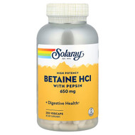 <img alt="Solaray, High Potency Betaine HCl with Pepsin, 250 VegCaps" title="Solaray, High Potency Betaine HCl with Pepsin, 250 VegCaps,076280048155"