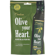 Carlson Labs, Olive Your Heart, Olive Oil & Fish Oil, Basil Flavor, 1,480 mg, 15 Packets, 15 ml Each