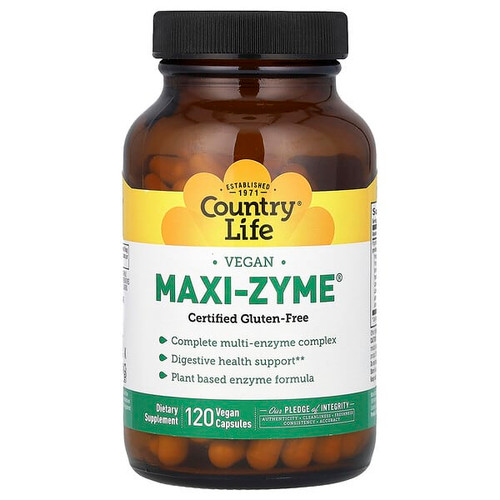 <img alt="Country Life, Maxi-Zyme, 120 Vegan Capsules" title="Country Life, Maxi-Zyme, 120 Vegan Capsules,015794054276"