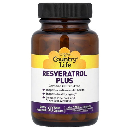 <img alt="Country Life, Resveratrol Plus, 60 Vegan Capsules" title="Country Life, Resveratrol Plus, 60 Vegan Capsules,015794073178"