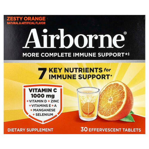 <img alt="AirBorne, More Complete Immune Support, Zesty Orange, 3 Tubes, 10 Effervescent Tablets Each" title="AirBorne, More Complete Immune Support, Zesty Orange, 3 Tubes, 10 Effervescent Tablets Each,647865100300"