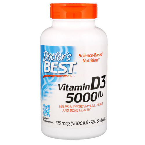 <img alt="Doctors Best, Vitamin D3, 125 mcg (5000 IU), 720 Softgels" title="Doctors Best, Vitamin D3, 125 mcg (5000 IU), 720 Softgels,753950003637"