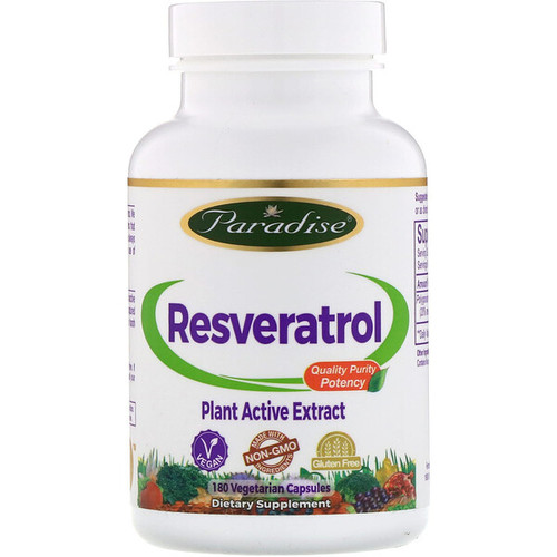 <img alt="Paradise Herbs, Resveratrol, 180 Vegetarian Capsules" title="Paradise Herbs, Resveratrol, 180 Vegetarian Capsules,601944777869"