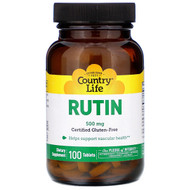 <img alt="Country Life, Rutin, 500 mg, 100 Tablets" title="Country Life, Rutin, 500 mg, 100 Tablets,015794074717"