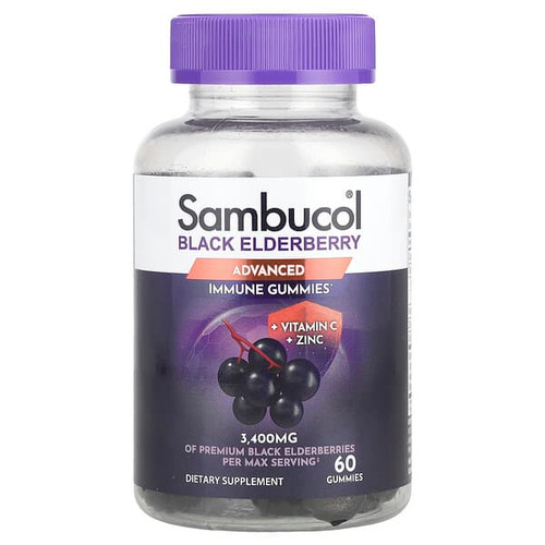 <img alt="Sambucol, Black Elderberry, Advanced Immune Gummies + Vitamin C + Zinc, 60 Gummies" title="Sambucol, Black Elderberry, Advanced Immune Gummies + Vitamin C + Zinc, 60 Gummies,896116001310"