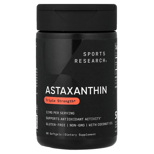 <img alt="Sports Research, Astaxanthin, Triple Strength, 12 mg, 60 Softgels" title="Sports Research, Astaxanthin, Triple Strength, 12 mg, 60 Softgels,023249012566"