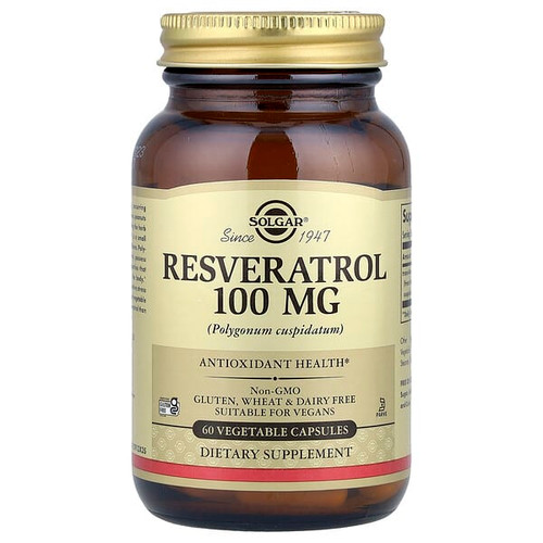 <img alt="Solgar, Resveratrol, 100 mg, 60 Vegetable Capsules" title="Solgar, Resveratrol, 100 mg, 60 Vegetable Capsules,033984023352"