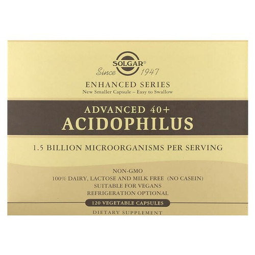 <img alt="Solgar, Advanced 40+ Acidophilus, 120 Vegetable Capsules" title="Solgar, Advanced 40+ Acidophilus, 120 Vegetable Capsules,033984000292"