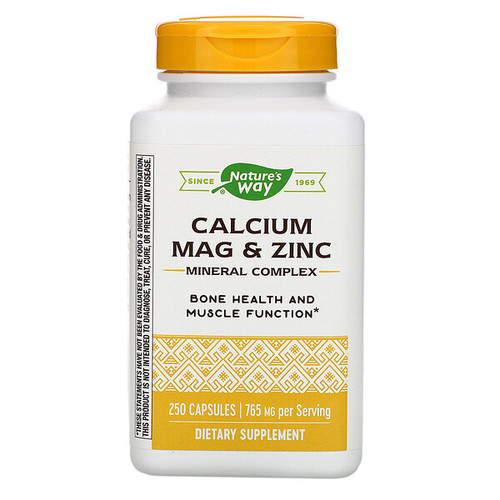 <img alt="Natures Way, Calcium, Mag & Zinc, Mineral Complex, 250 Capsules" title="Natures Way, Calcium, Mag & Zinc, Mineral Complex, 250 Capsules,033674414118"