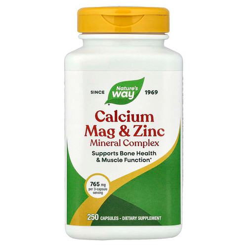 <img alt="Natures Way, Calcium, Mag & Zinc Mineral Complex, 250 Capsules" title="Natures Way, Calcium, Mag & Zinc Mineral Complex, 250 Capsules,033674414118"