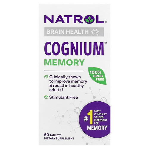 <img alt="Natrol, Cognium Memory, 100 mg, 60 Tablets" title="Natrol, Cognium Memory, 100 mg, 60 Tablets,047469072308"