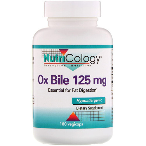 <img alt="Nutricology, Ox Bile, 125 mg, 180 Vegicaps" title="Nutricology, Ox Bile, 125 mg, 180 Vegicaps,713947563704"