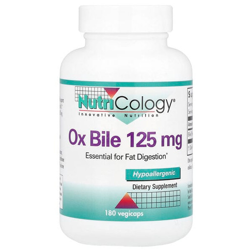 <img alt="Nutricology, Ox Bile, 125 mg, 180 Vegicaps" title="Nutricology, Ox Bile, 125 mg, 180 Vegicaps,713947563704"