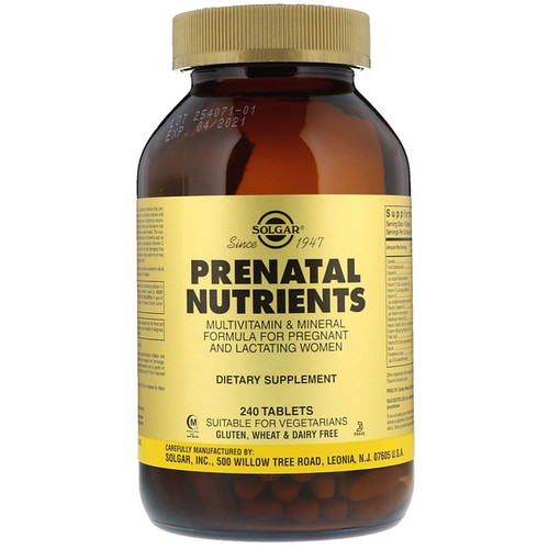 <img alt="Solgar, Prenatal Nutrients, Multivitamin & Mineral, 240 Tablets" title="Solgar, Prenatal Nutrients, Multivitamin & Mineral, 240 Tablets,033984022737"